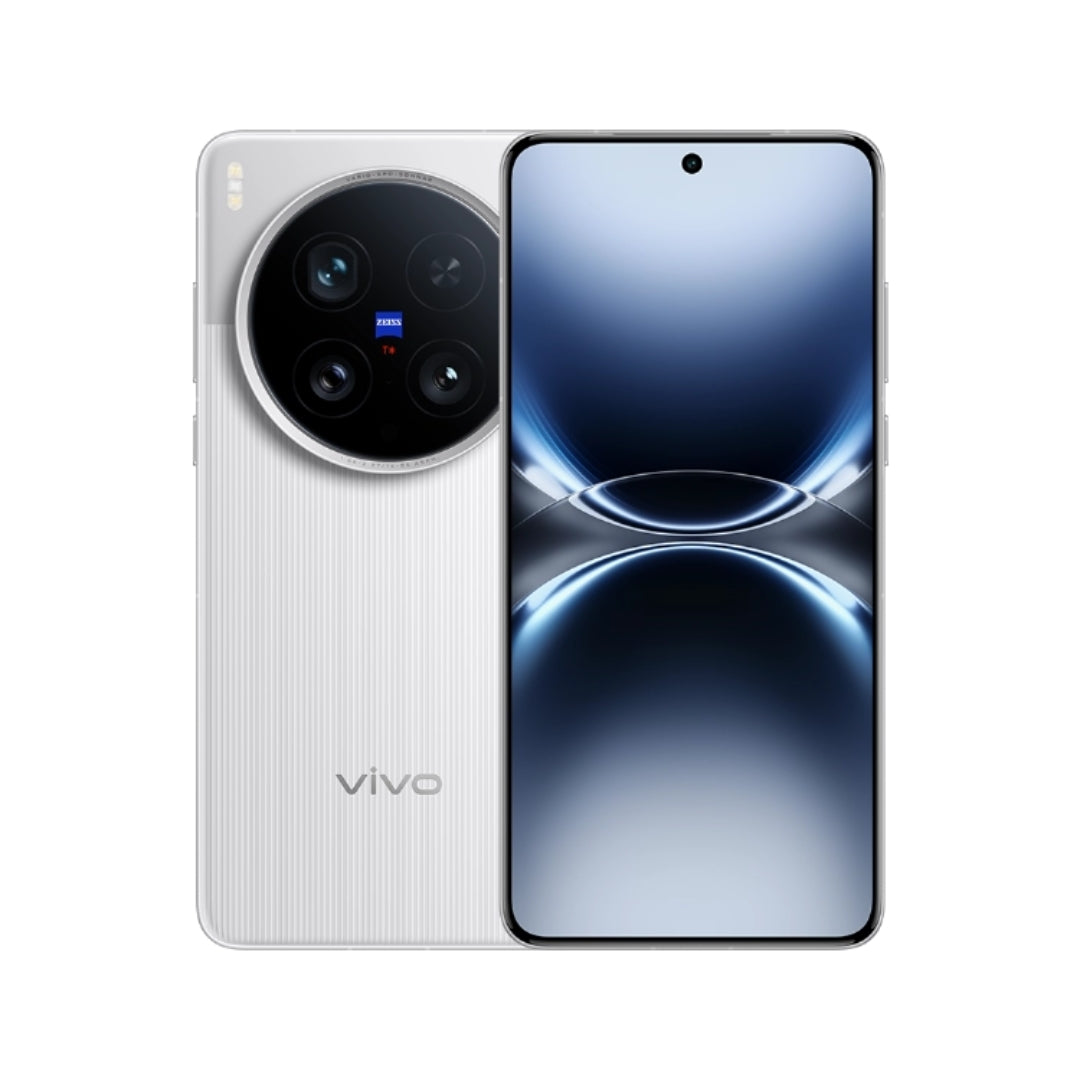 White Vivo X200 ultra smartphone with white background