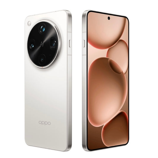 Oppo smartphone showing front and back design on a white background