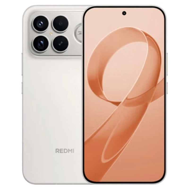Redmi smartphone showing front and back on a white background