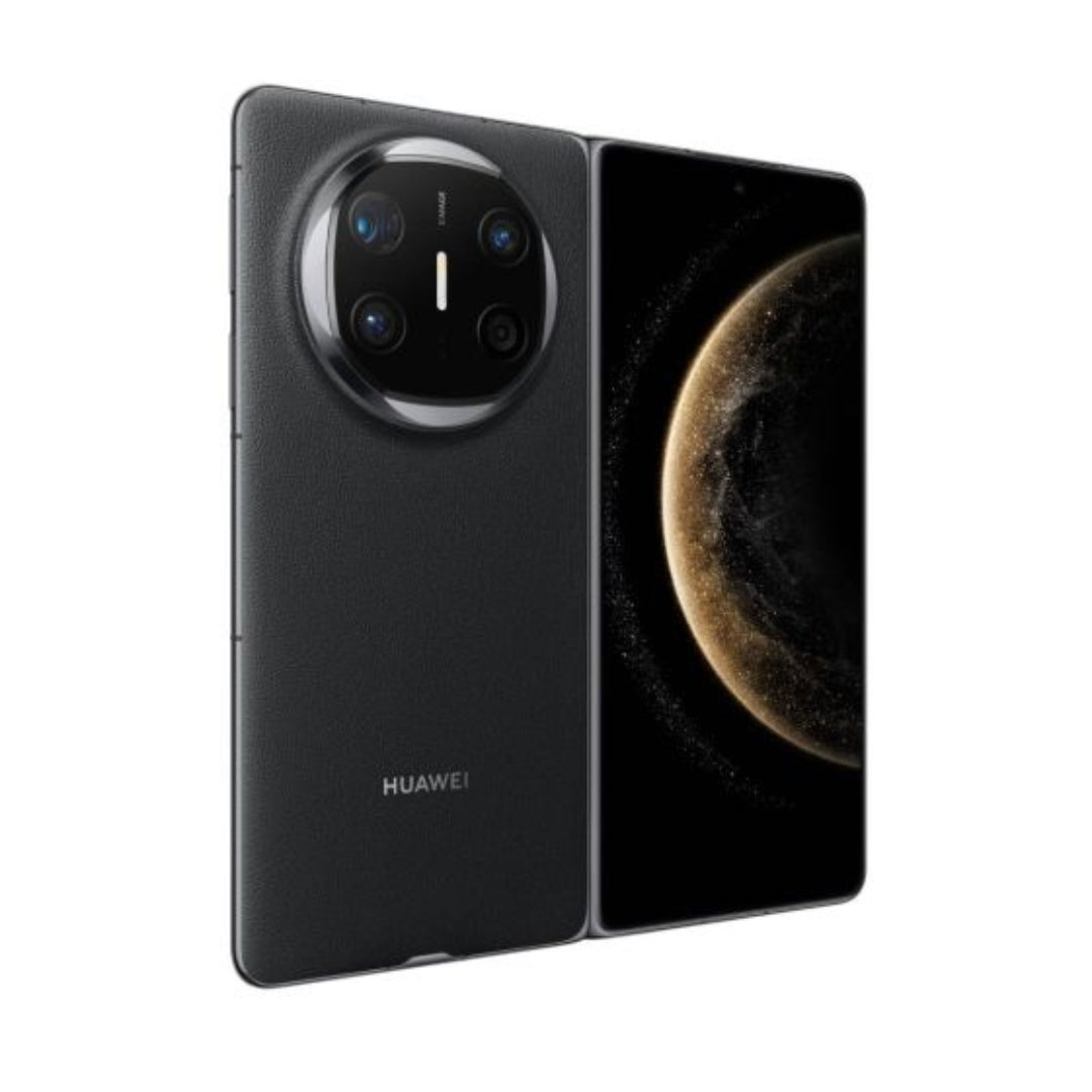 Black Huawei mate x6 smartphone on a white background