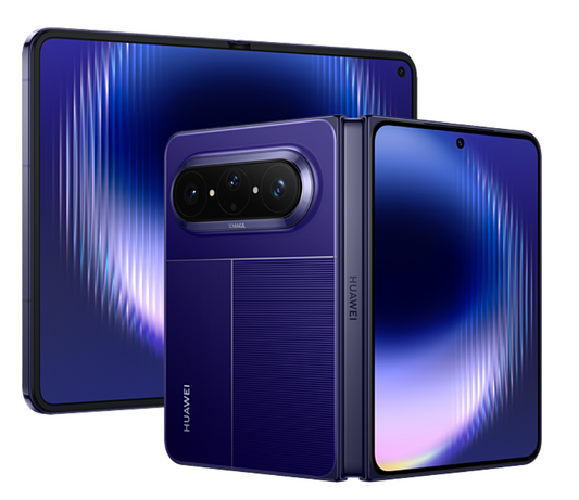 HUAWEI smartphone with a blue gradient design on a white background