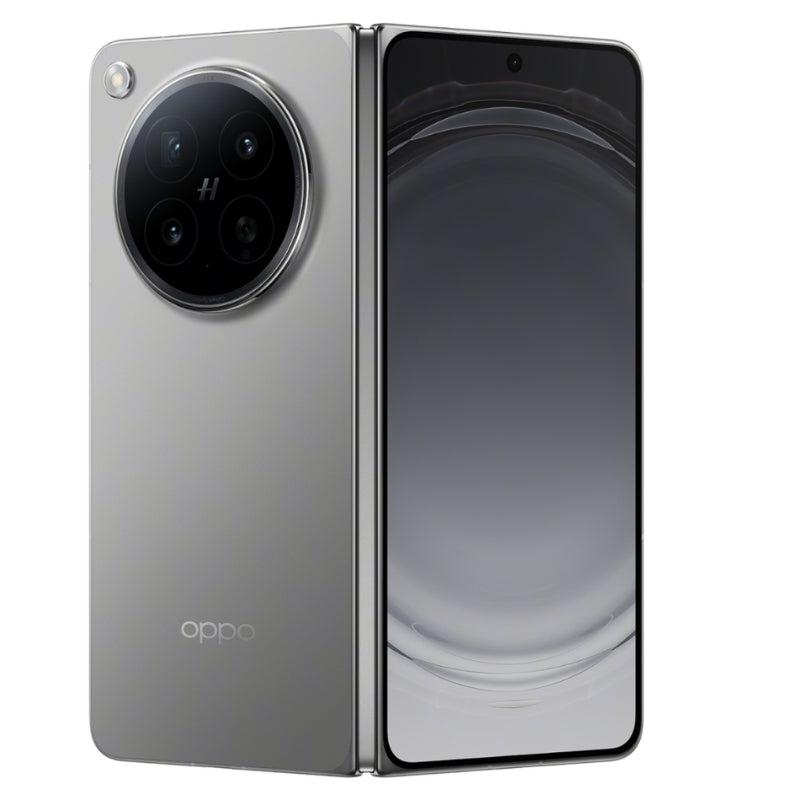 Oppo smartphone with a reflective surface on a white background