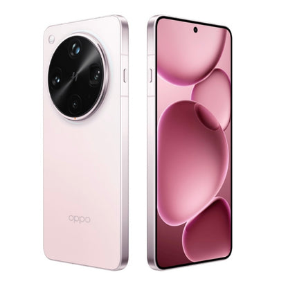Pink smartphone showing front and back design on a white background