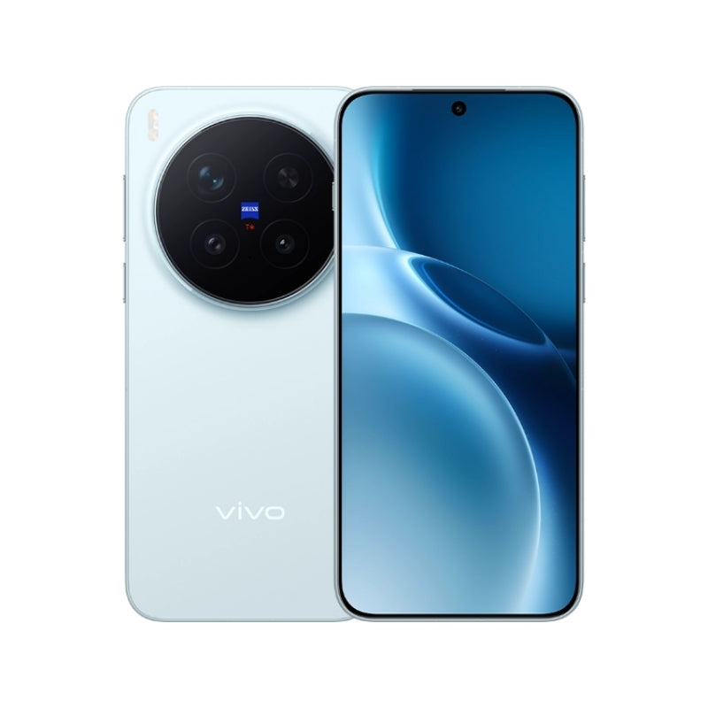 Vivo smartphone showing front and back on a white background