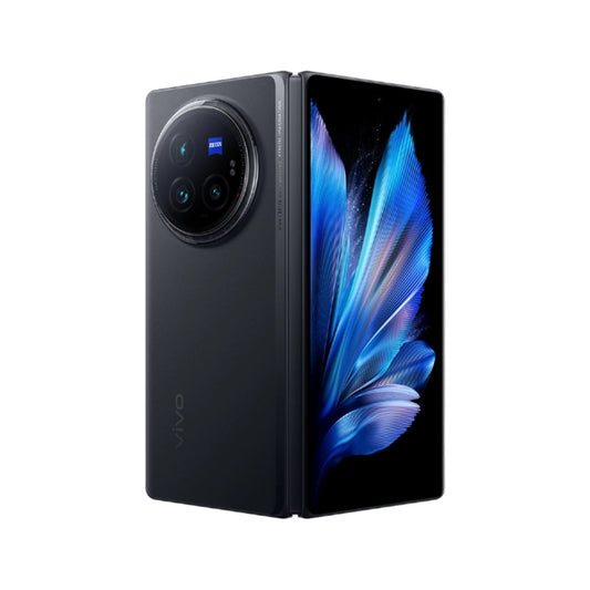 Black Vivo x fold 3 pro smartphone on a white background