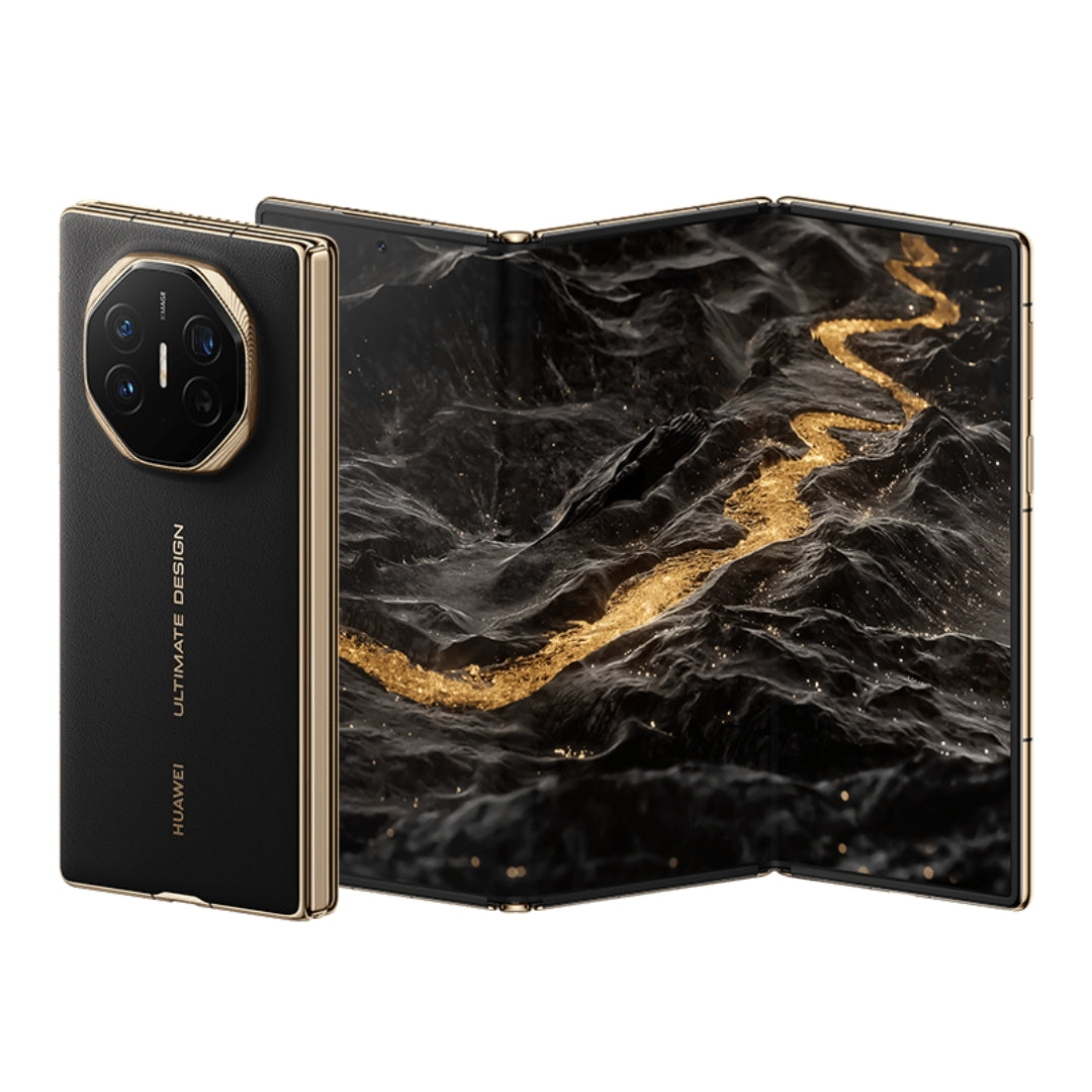 Black Huawei mate xt ultimate design smartphone on a white background