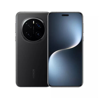 Black Honor magic 7 pro smartphone with white background 