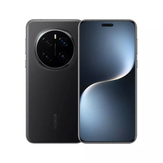 Black Honor magic 7 pro smartphone with white background 