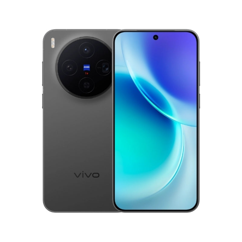 Vivo smartphone showing back and front views on a white background